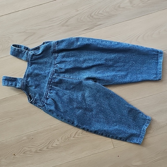 Vintage Floral Denim Bubble Overalls, 2T - Picture 9 of 12